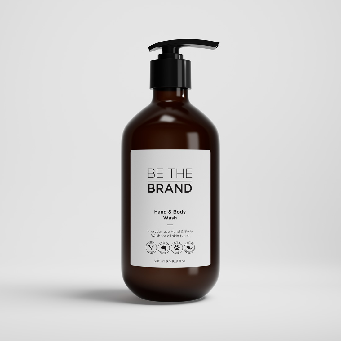 005 Amber 500ml V1 Hand & Body Wash Front [1 1] assemble 00000