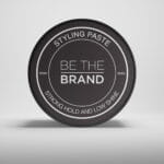 Black styling paste hair product strong hold matte finish